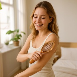 2 Peines de Masaje con Cojín, Peines de Madera de Sándalo de Doble Cara, Cepillos para Cabello con Volumen, Reducen la Electricidad Estática y Estimulan el Cuero Cabelludo, para Todo Tipo de Cabello