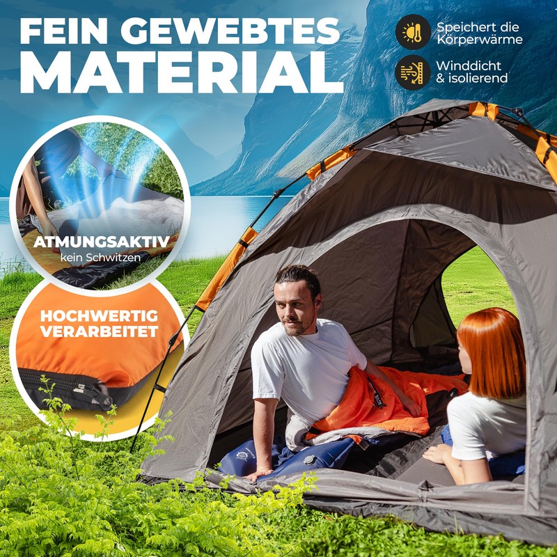 ACTIVE SPARK Summer Sleeping Bag - Orange / Black
