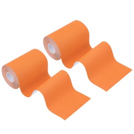 PATIKIL 16.4Ft x 4 Inch Kinesiology Tape, 2 Rolls Adhesive Cotton Sports Muscle Support Tapes Waterproof Elastic Tape for Knee Ankle Wrist Shoulder, Orange