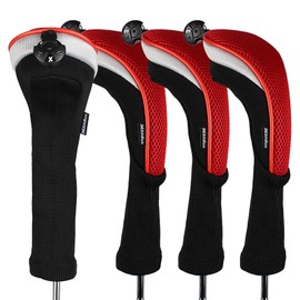 Andux Long Neck Golf Hybrid Club Head Covers Interchangeable Number Tags with Set of 4 Ctmt – 02 , red