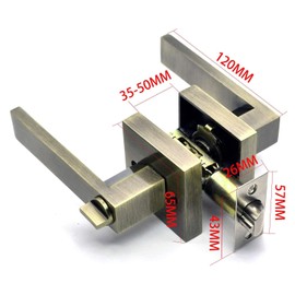 Hardbase Hardware Door Knob with Key Indoor Bathroom Lever Handle YQ-ET3 (Square Bronze ET003-3 Key)