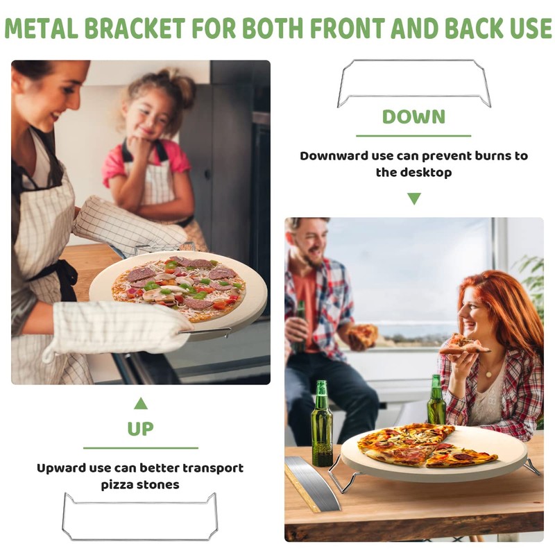 5 PCS Large Pizza Stone Set,Heavy Duty 16" Pizza Stone