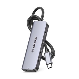 LENTION USB C Hub, 4 x USB 3.2 Gen 2 (USB-C Type), 10 Gbps, High Speed Data Transfer, 100 W, PD Power Supply, Does Not Support Video Output**Type-C Extension, Multiple USB C Only Expansion, Compatible