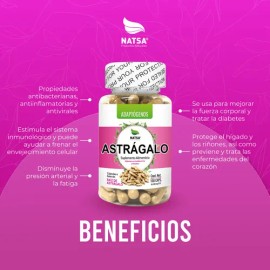 Astragalo 100 Cápsulas, Adaptogeno, Propiedades Antibacterianas y Antiinflamatorias, Estimula Sistema Inmune, Antienvejecimiento, Mas Fuerza, Calidad 