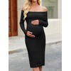 Yousify Womens Maternity Sweater Dresses Off Shoulder Long Sleeve Knit