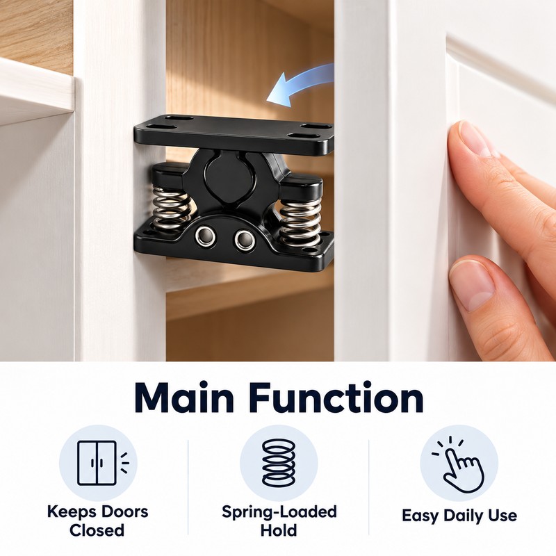 Spring Loaded Double Roller Door Catch Heavy Duty Cabinet Latch
