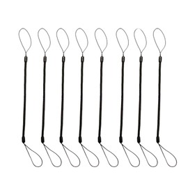 Oykrueats Pack of 8 Black Spiral Bands for Touch Pens, Elastic Plastic Lanyard for Pen, Retractable Coil Spring, Retractable Strap, Anti-Lost, for Drawing Pen, Stylus, Pen, Keys