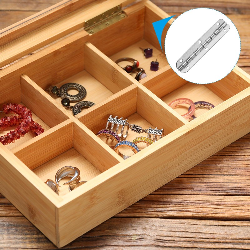 PATIKIL 4pcs Small Piano Hinges 2.6" x 0.6" Mini 90