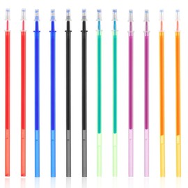 JEYORZY Pack of 12 Erasable Refills Compatible with Legami Colourful Erasable Gel Pen Refill Set, Pen Tip 0.7 mm, Height 13 cm, Easy to Erase, Gel Rollerball Refill, 7 Colours