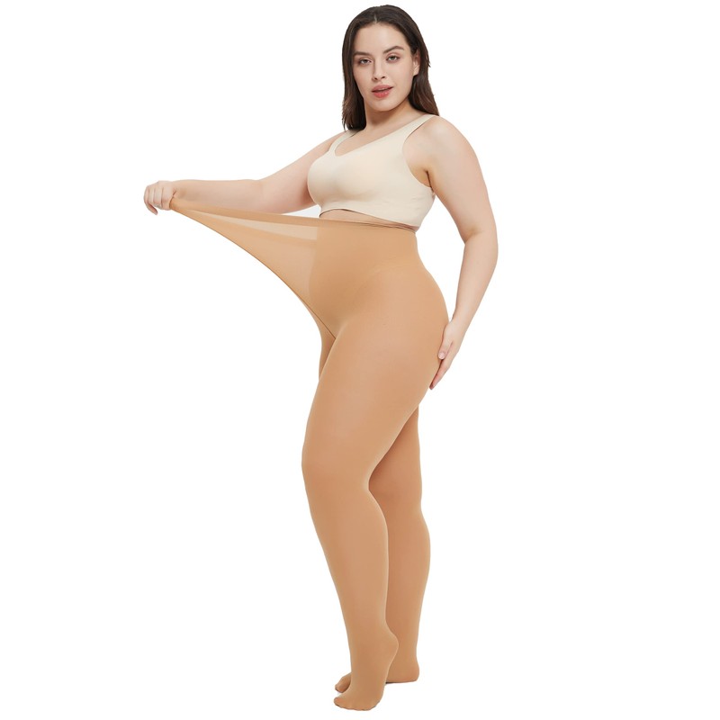 HeyUU Plus Size Tights for Women Semi Opaque Queen Size