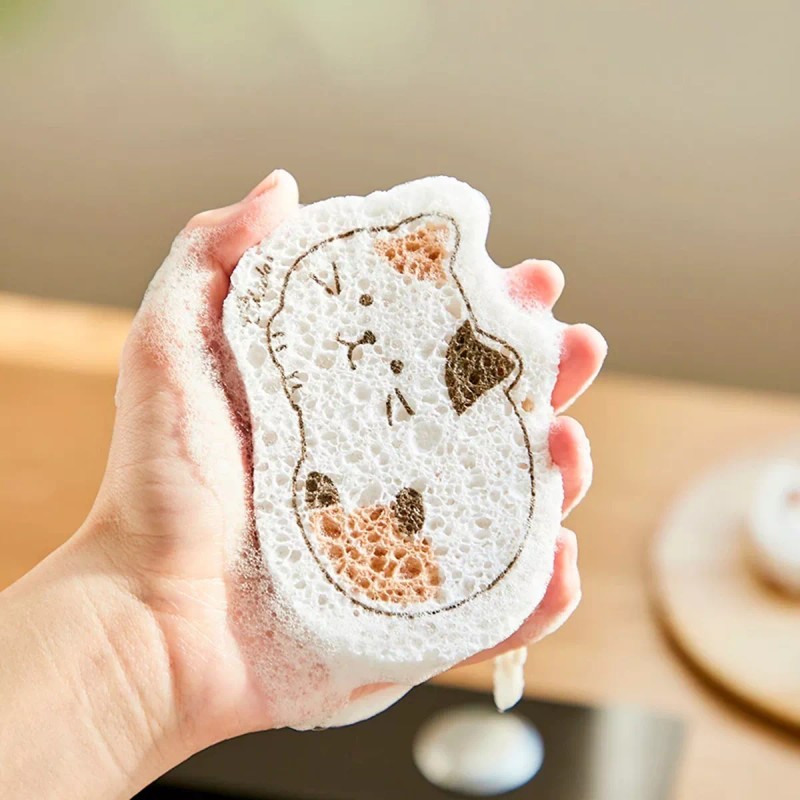 Veraly Esponja Pulpa De Madera Diseños Kawaii Limpieza Profunda