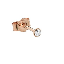 NKlaus single 2,3mm stud earrings 925 sterling silver rose gold plated zirconia earrings 10326