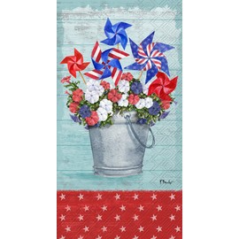 IHR Ideal Home Range - Servilletas de papel de 3 capas, diseño patriótico del 4 de julio de verano, tamaño de almuerzo de 20 unidades, rueda dentada patriótica