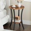 HOOBRO Round Side Table, 2-Tier Sofa End Table, Small Storage