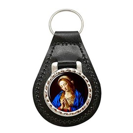 Giftshop UK Blessed Virgin Mary Leather Key Fob