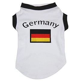 Petitebelle Germany & Flag Puppy Shirt White/Black Trim Large