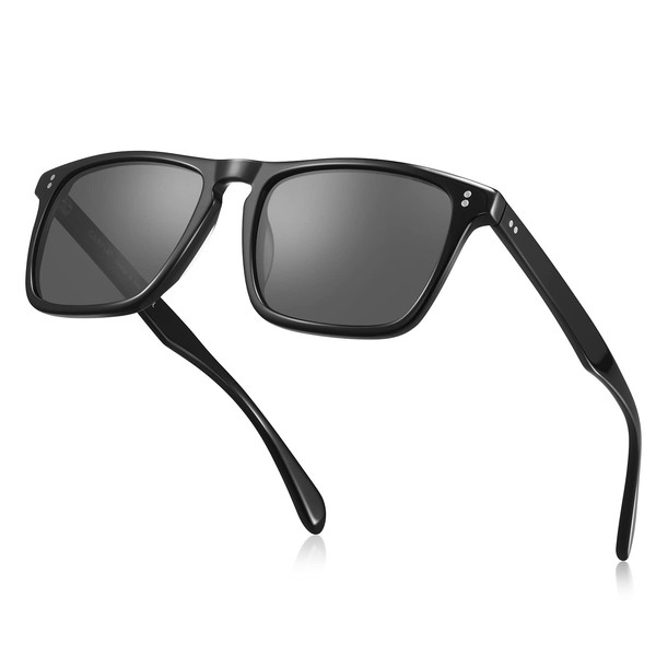 Carfia Retro Polarized Sunglasses for Men UV Protection Hand-crafted Acetate