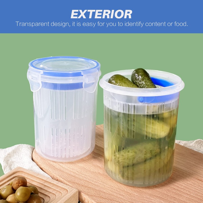 Pickle Jar 24oz 2Pack Pickle container with strainer Pickle Holder