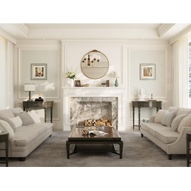 TokeShimi 24×24 Wall Mirror Vintage Gold Brass with Metal Frame,Round Mirror Antique for Wall,Retro Anthropologie Mirror for Fireplace,Mantel,Living Room