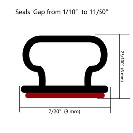 Keeping Cool Indoor Gangdise Weather Stripping 19.68 Feet, 7/20 Inch Wide X 23/100 Inch Height Self Adhesive Rubber Seal Strip for Doors and Windows Weatherstrip(Brown)