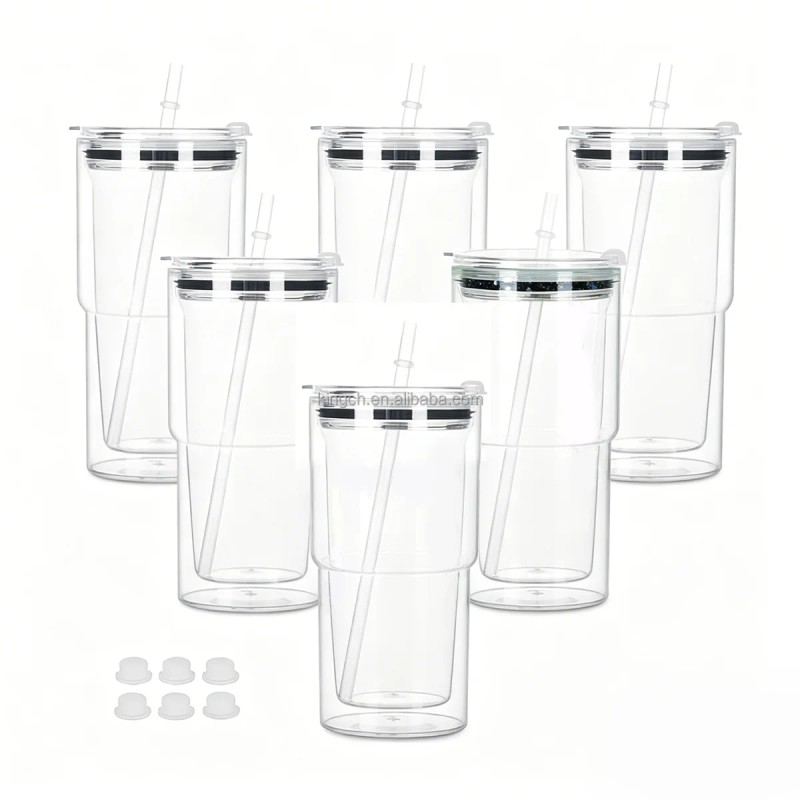 Double Wall Reusable Drinking Cup With Straw Eco Friendly BPA