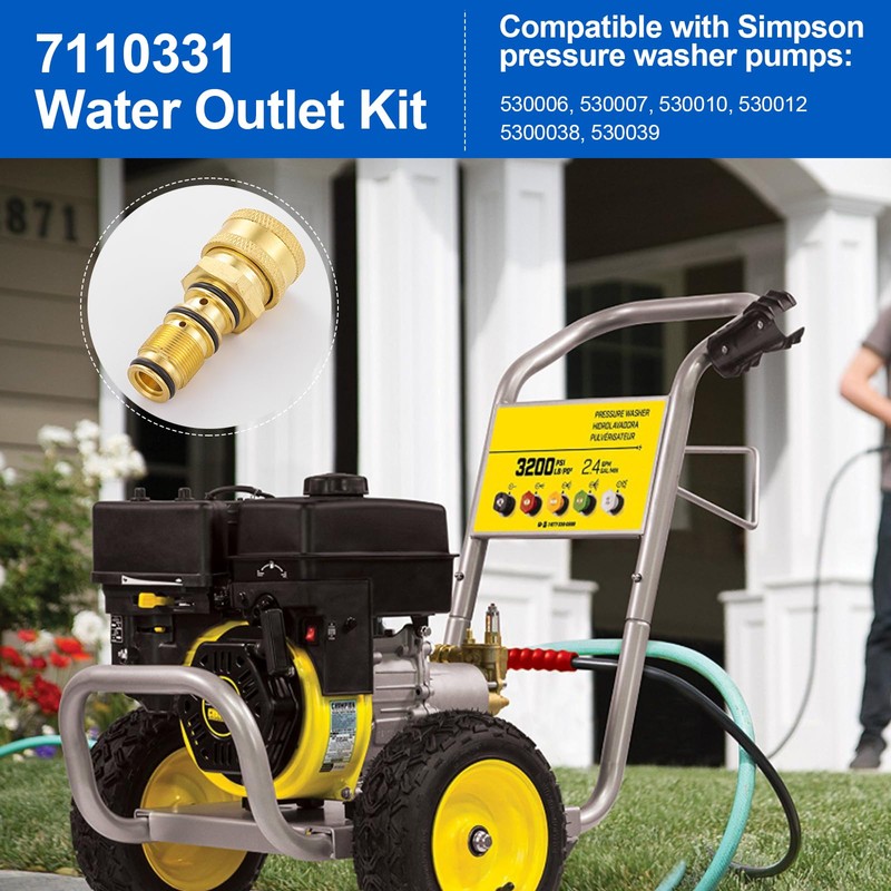 7110331 High Pressure Cleaning Pump, Replacement Water Outlet Kit, Pressure