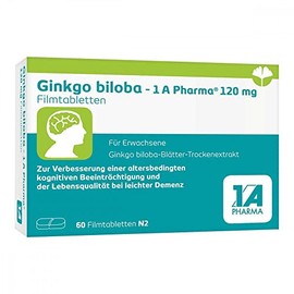 Ginkgo Biloba-1A PHARMA 120 mg Film-Coated Tablets Pack of 60