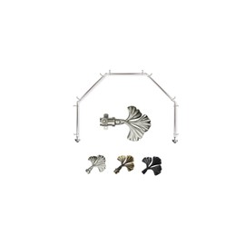 Maykoosh Global Glam 13/16 Inch 5 Sided Bay Window Single Curtain Rod, Black - Corner Curtain Rods, Corner Window Curtain Rods, 5 Side Curtain Rods, Corner Drapery Rods