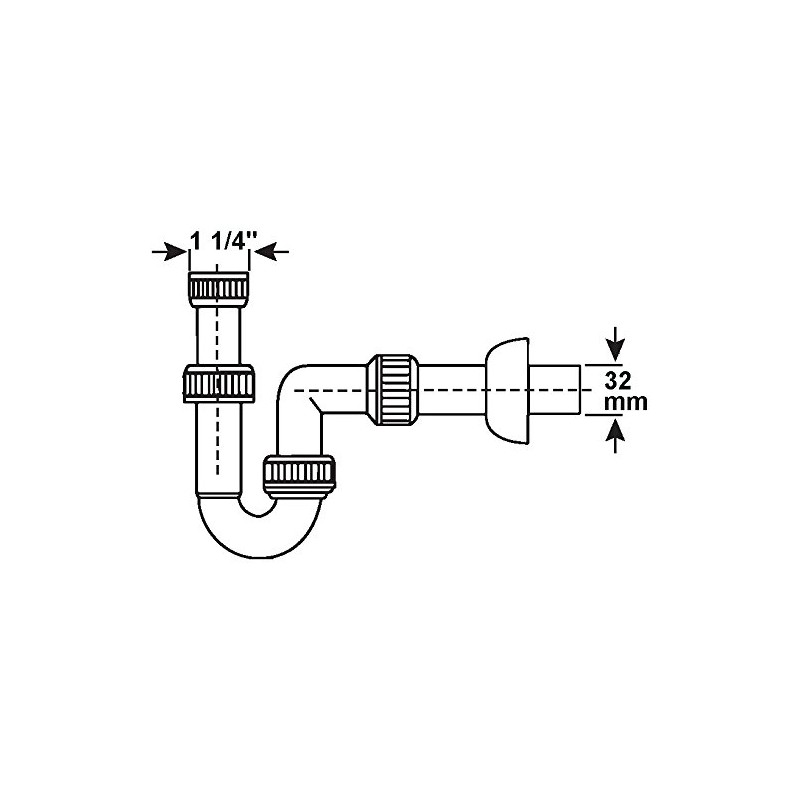 Viega 105952 Pipe Odour Trap with Siphon 1 1/4 Inch