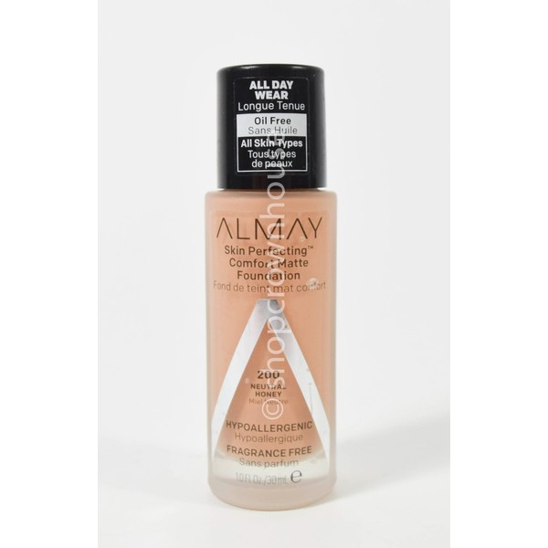 Almay Skin Perfecting Comfort Matte Oil-Free Foundation #200 NEUTRAL HONEY