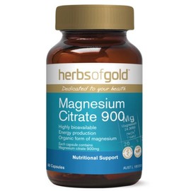 Herbs of Gold Magnesium Citrate 900 60vcaps Magnesium (Mg)