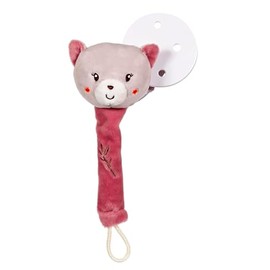 GIPSY Toys Bamboo Series Cat Soft Toy with Dummy 13 cm Pink and Grey