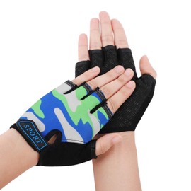 IPENNY Half-finger gloves, children, non-slip, high elasticity, cycling gloves for cycling, ice skating, breathable sports gloves, sports fitness