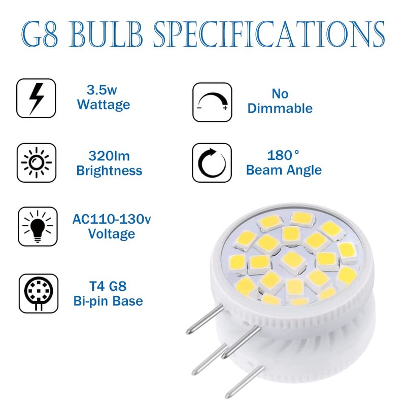 PIPIZHU G8 LED Bulb 35W Halogen Bulb Equivalent T4 G8