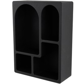 Deco 79 Wood Geometric Room Wall Shelf 4 Shelf Floating Shelf, Display Shelf 24" x 10" x 32", Black