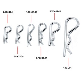 Pack of 150 Hitch Pin Clips R Type Cotter Pins, Each Box Contains 6 Different Sizes, Transparent Plastic Box Packaging Hair Clip Fastener Pin Assortment Kit for Tug Light Truck Lawn Mower