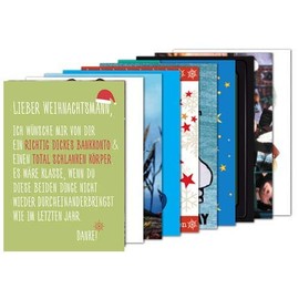 Set of 10: Modern Times Postcards A6 Mix Set No. 2 10 Funny Designs for Christmas