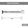TERF® Drywall Screw with Reverse Thread Gimlet Point Screws Zinc