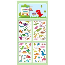 80 Dinosaur Temporary Tattoos Dino Temporary Tattoo Stickers Set Party Favour Tattoo Stickers (4 Sheets)