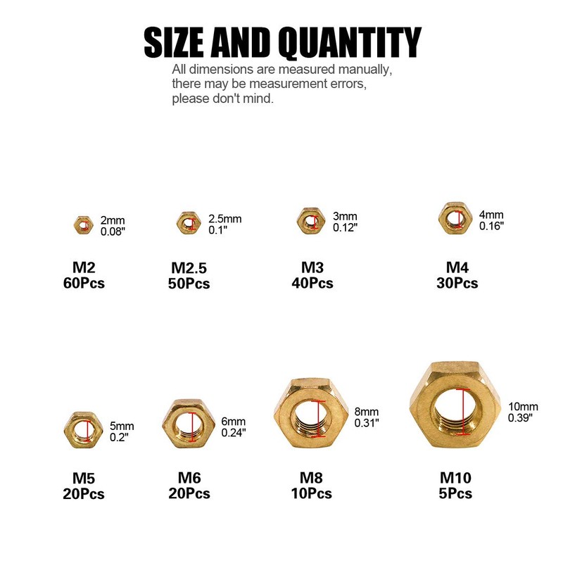 Glarks 235Pcs Metric M2 M2.5 M3 M4 M5 M6 M8