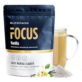 LIFESTACKS Crema para Café Focus: Energía Y Claridad - Mct En Polvo + Nootrópicos + Adaptógenos - Aumenta La Productividad Sin Nerviosismo Ni Bajones 