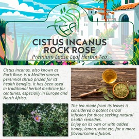 Cistus Incanus Loose Leaf Herbal Tea – Premium Rock Rose leaves – Natural Remedy From The Mediterranean (300g)