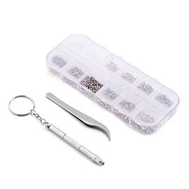 Zerodis Kit de Herramientas para Reparacion Gafas, Tornillos de Acero Inoxidable Surtido de Tuercas + Pinzas + Destornillador
