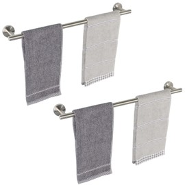 TocTen Bath Towel Bar - 2 Pack Thicken SUS304 Stainless Steel Towel Rack for Bathroom, Bathroom Hardware Accessories Towel Rod Heavy Duty Wall Mounted Towel Holder (24 Inch, Brushed Nickel)