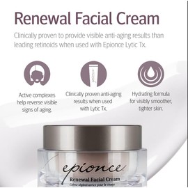 Epionce Renewal Facial Cream, Anti-Aging Skin Barrier Cream, Moisturizing Cream with Vitamin C, Hyaluronic Acid, Malic Acid and Glycerin