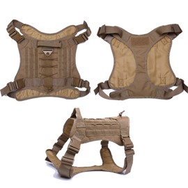 Tactical Scorpion Gear Dog Training Vest K9 MOLLE Combat Edition Harness D4 | Coyote Brown - Medium
