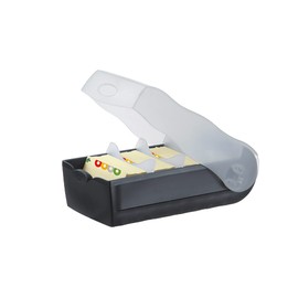 Han Croco Flashcard Box to Learn Vocabulary Easily, 5-Compartment Learning System, DIN A8 Index Card Box for 500 Cards, Incl. 5 Support Plates & 100 Flashcards, Learning Box, 998-633,