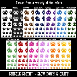 Grizzly Bear Claw Paw Temporary Tattoo Water Resistant Fake Body Art Set Collection - Brown (One Sheet)