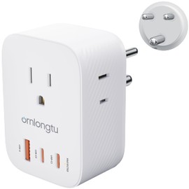 US to India Plug Adapter, Type D Travel Adapter with 3 Outlets 3 USB (2 USB-C 20W), India Power Adaptor for USA to India Bangladesh Maldives Pakistan Nepal Kuwait Sudan Sri Lanka Bhutan Yemen