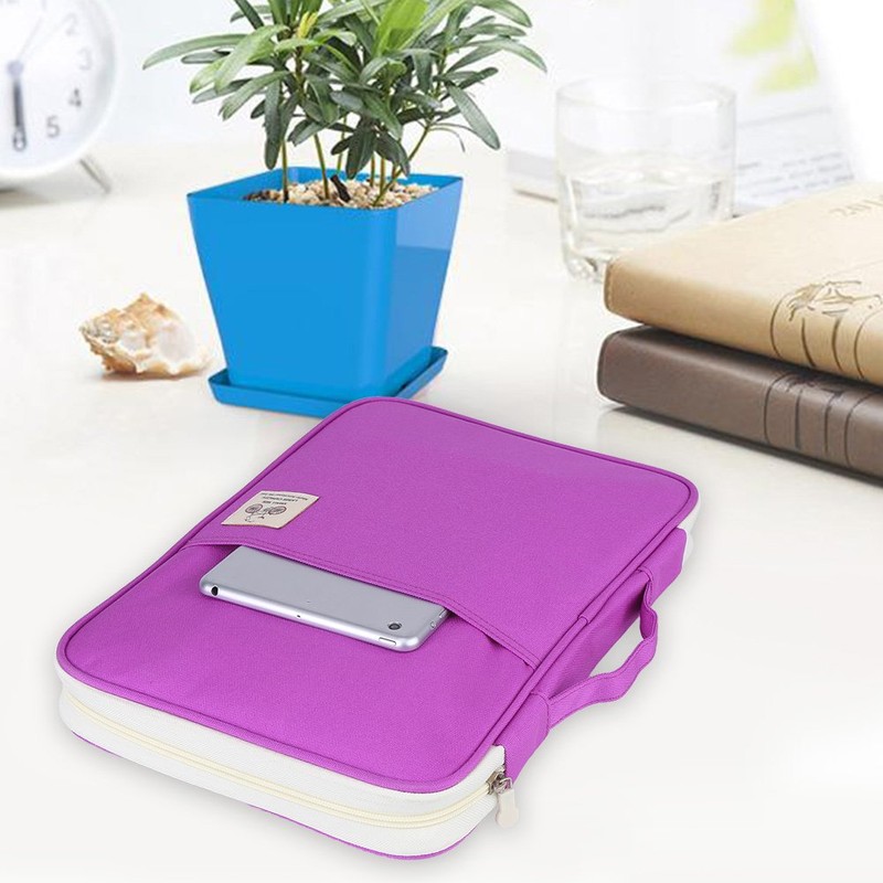 Multi-functional A4 Document Bag, Portfolio Organizer Case Zippered, Oxford Waterproof